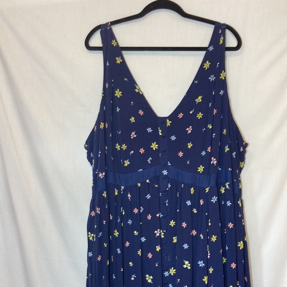 Torrid Blue Floral Spaghetti Strap Summer Maxi Dress Size 5X - Picture 2 of 13